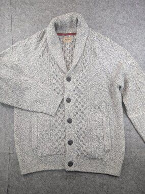 Wind River Heritage Men's Cable Knit Shawl Collar Cardigan Sweater Large